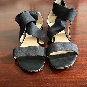 Nine West Black Women's Strappy Elastic Sandals 9.5